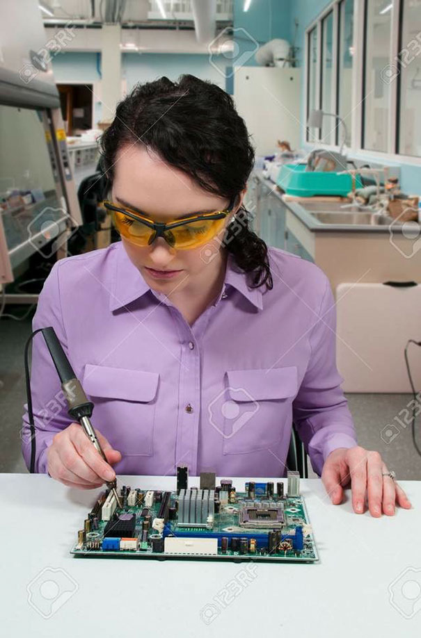 This Stock Image Of A Girl Soldering Her Hand