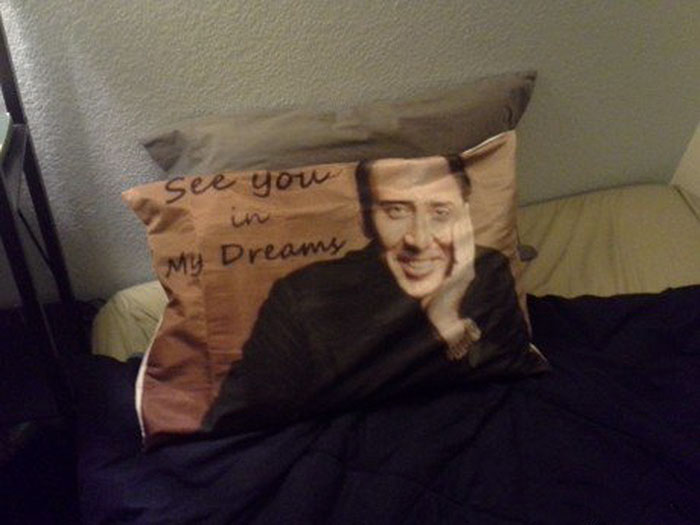 My Brother Bought Me This Pillow Case... He Knows I Hate Nicolas Cage