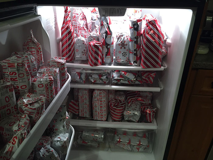 My Fiancé And I Wrapped All Of The Contents Of His Sister's Fridge