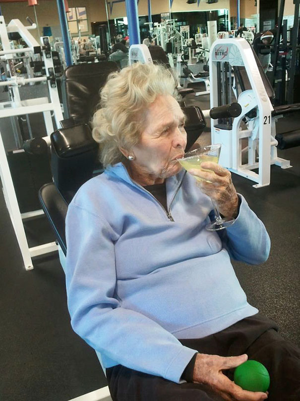 My Dad's Client At The Gym Turned 99 Today. She Is A Badass