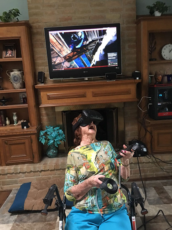 My 96-Year-Old Grandma Playing VR For The First Time. What A Time To Be Alive!