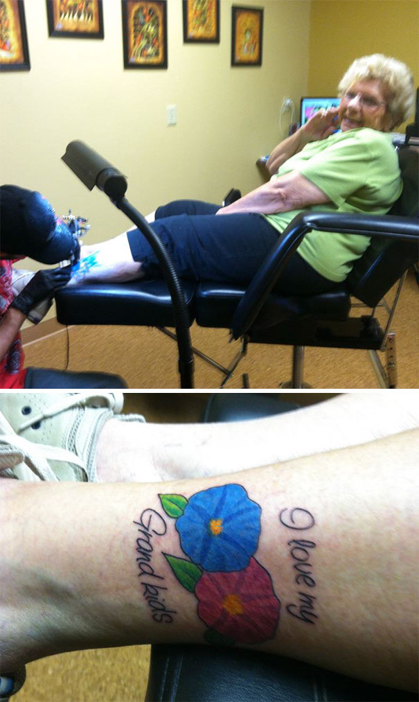 My 83 Year Old Grandma Got Her First Tattoo Today