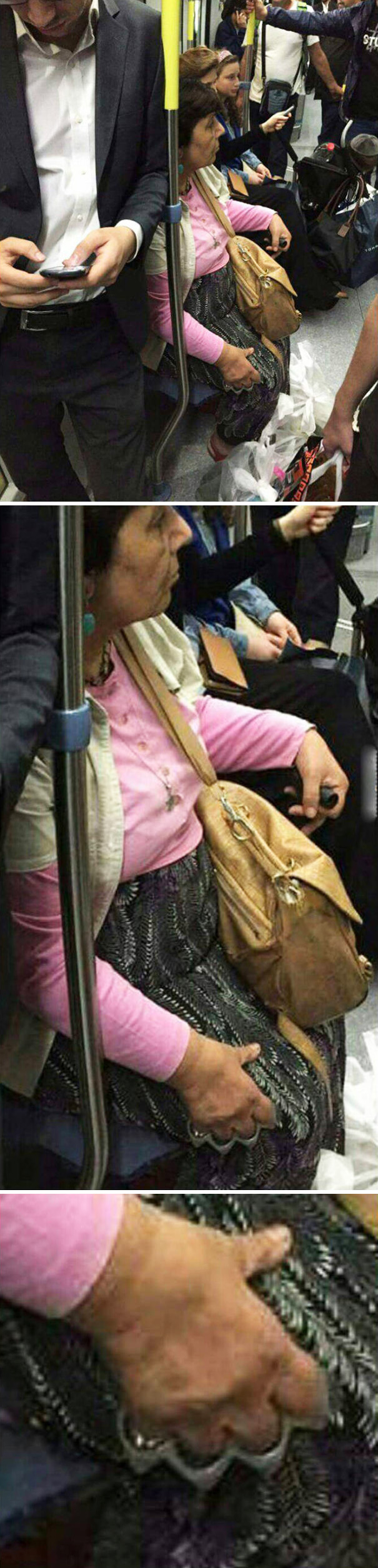 Old Lady In A Subway