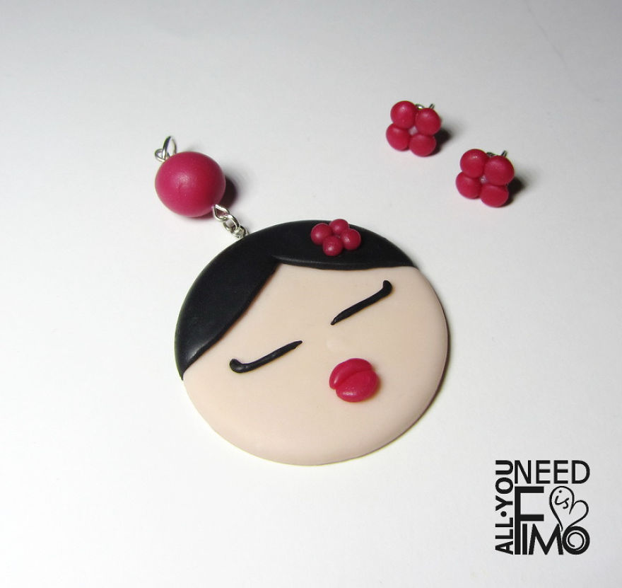 I Made This Jewelry Set Out Of Polymer Clay! It Shows My Love For Japan ♥