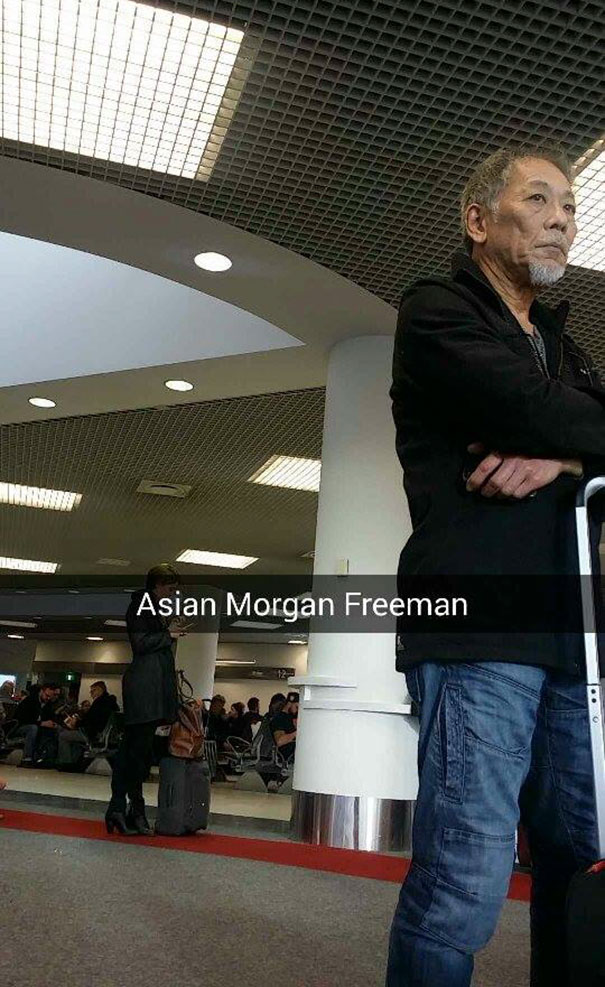 A Friend Of Mine Was At The Airport And Found Asian Morgan Freeman