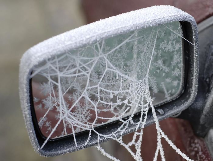 Some Ice Spider Webbed My Car