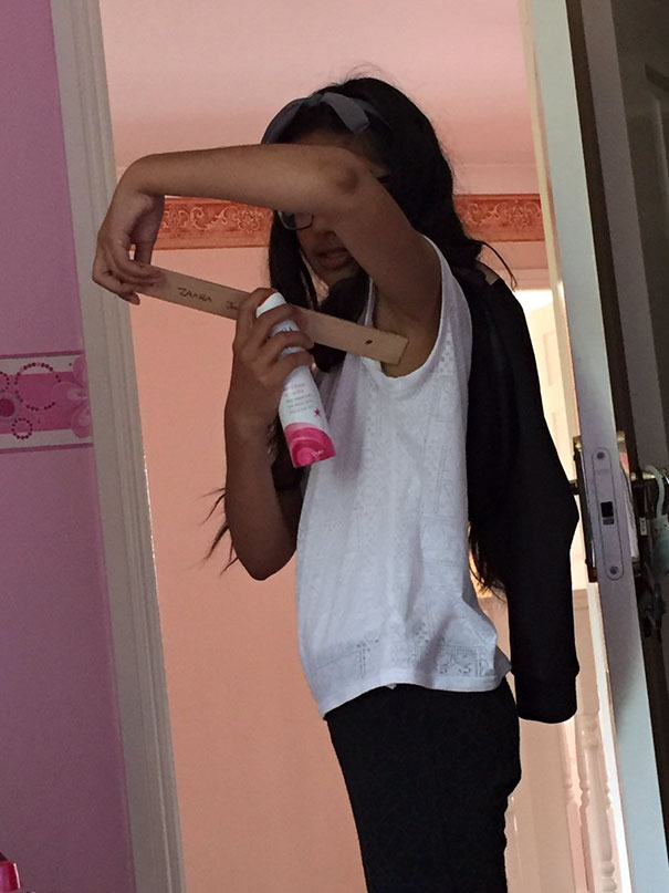 When Your Sister Uses Deodorant For The First Time And Gets The Ruler Out Cos "It's To Be 15cm Away"