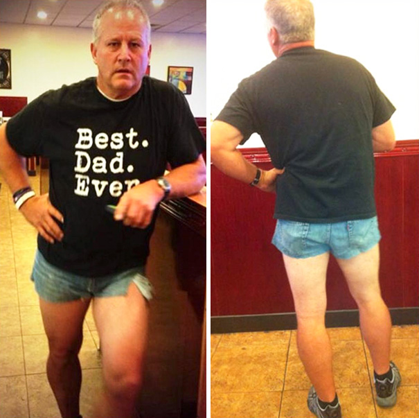 Dad Wore Short Shorts To Show Her How Ridiculous It Is To Wear It