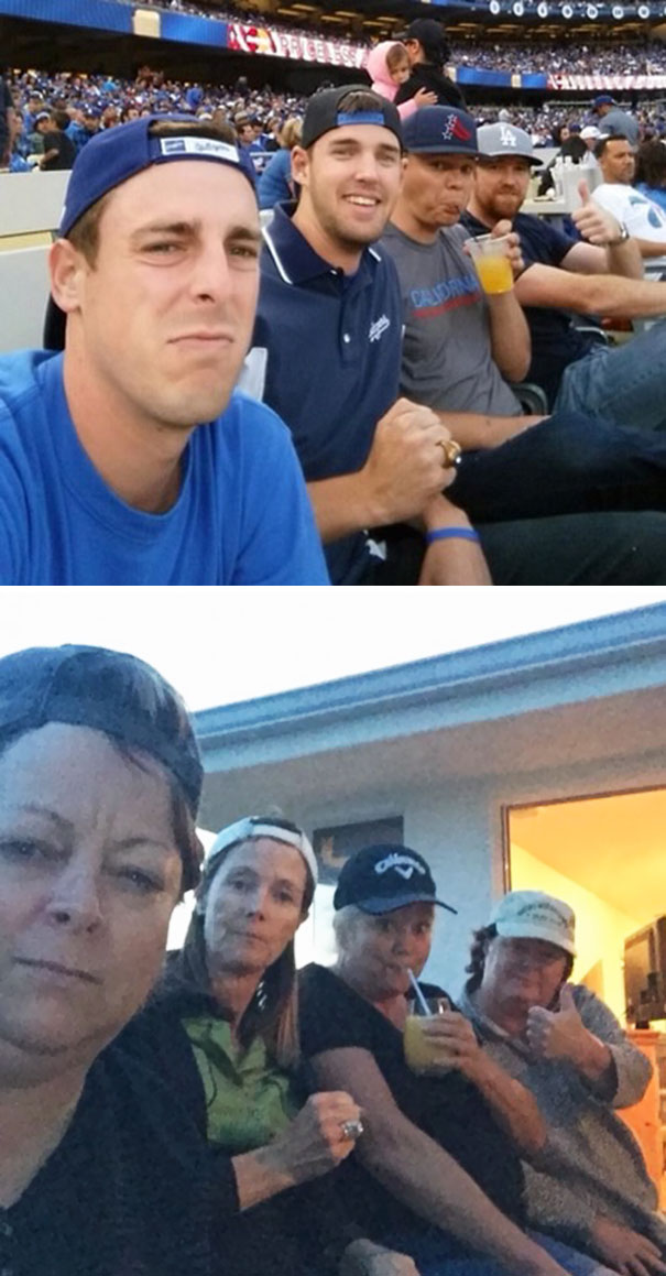 Our Moms Mocked Our Selfie At The Dodger Game