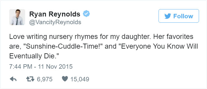 Funny Ryan Reynolds Tweets