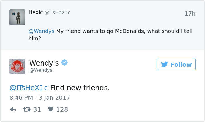 Friendly Advice From Wendy's Twitter Account