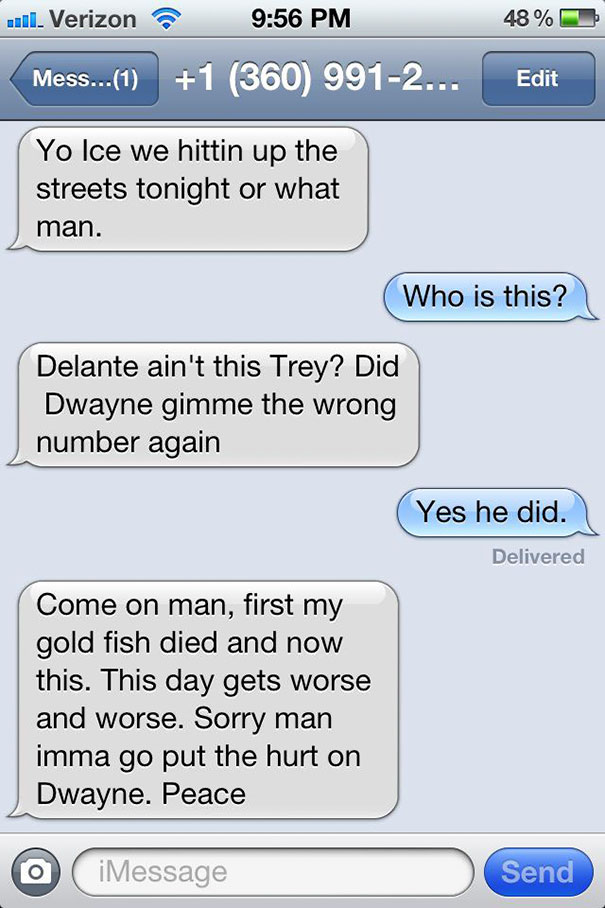 Wrong Number Text