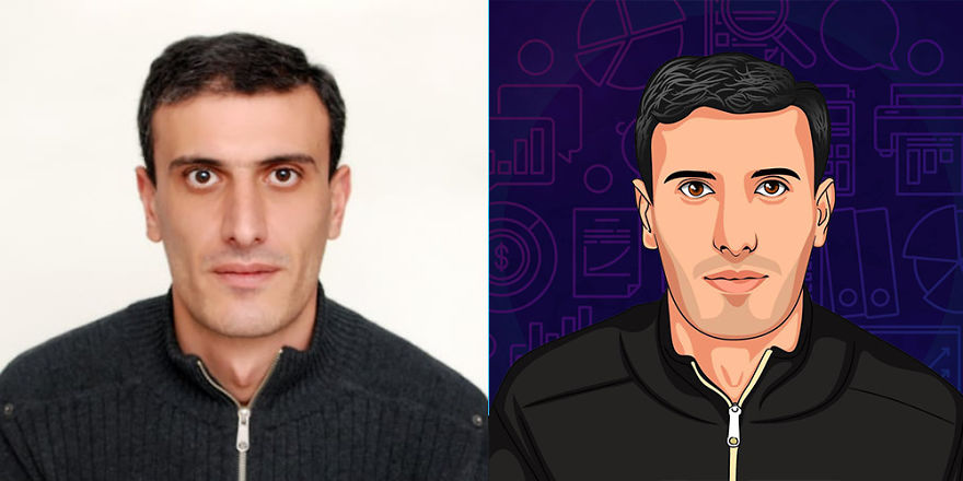 Designer Levon Gavalian Turned His Friend Photos To Cool Looking Avatars.