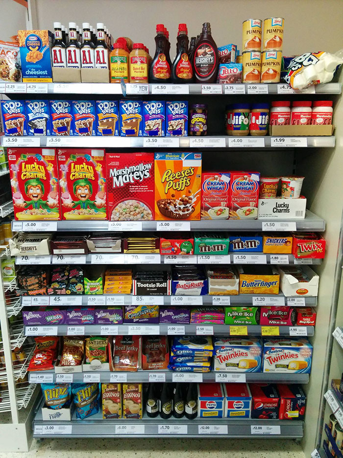 American Food Section In England