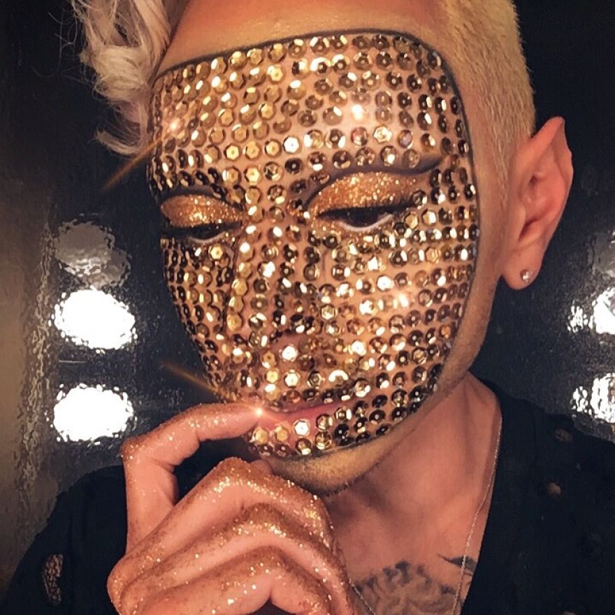 Gold Sequin Mask
