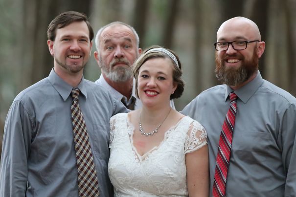 My Brothers And I At My Wedding. Dad Felt Left Out. We Didn't Know He Was There.
