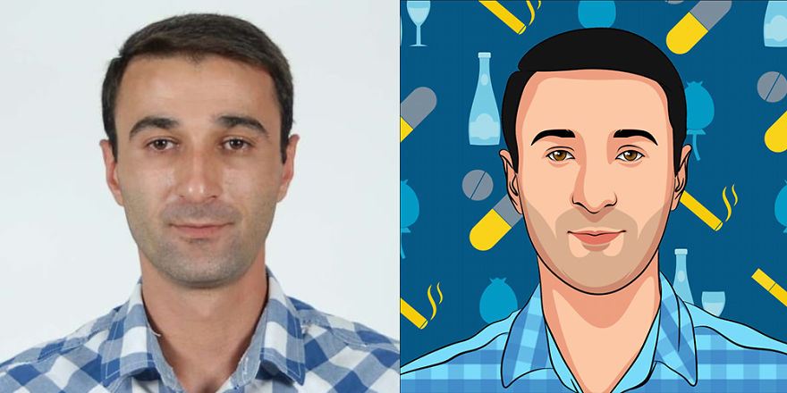 Designer Levon Gavalian Turned His Friend Photos To Cool Looking Avatars.