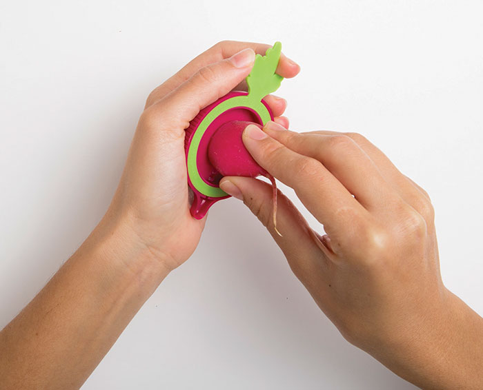 This Kitchen Tool Creates Mario Power-Up Mushrooms Shapes From Radishes