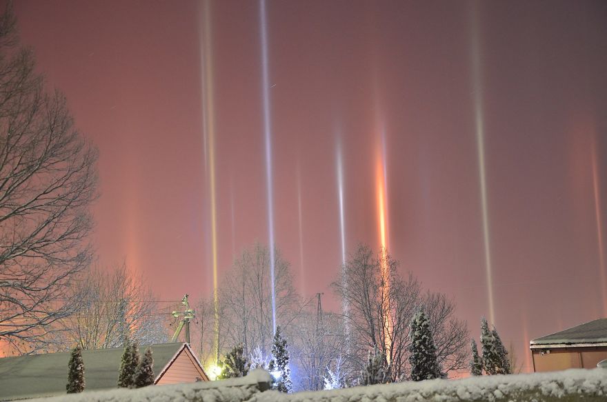 Light Pillars In Russia