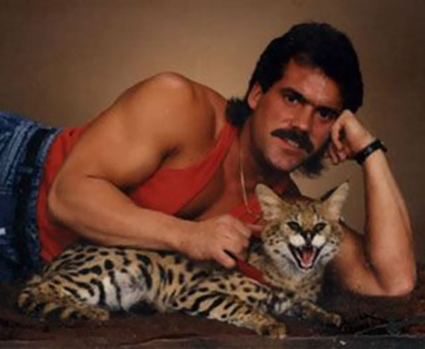 Men Posing With Cats