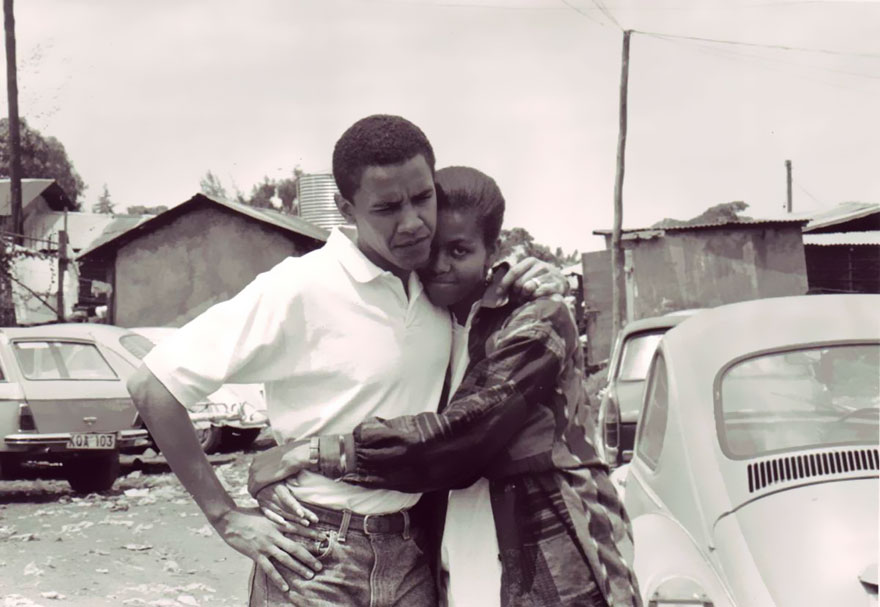 Barack Obama And Fiancée, Michelle, In Kenya, 1992
