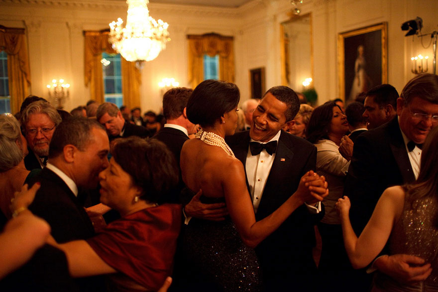 President Barack Obama And Michelle Obama Dance At The Governors Ball, 2009