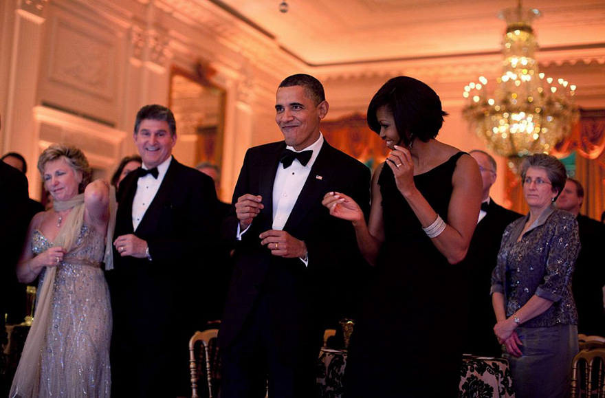 Barack And Michelle Showing Some Moves
