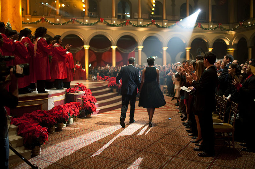 President Barack Obama And First Lady Michelle Obama Attend The ‘Christmas In Washington’ Taping At The National Building Museum In Washington, D.C. On Dec. 13, 2009