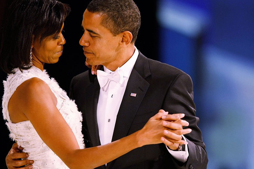 President Barack Obama Dances With His Wife And First Lady Michelle Obama During The Western Inaugural Ball On Jan. 20, 2009 In Washington, DC