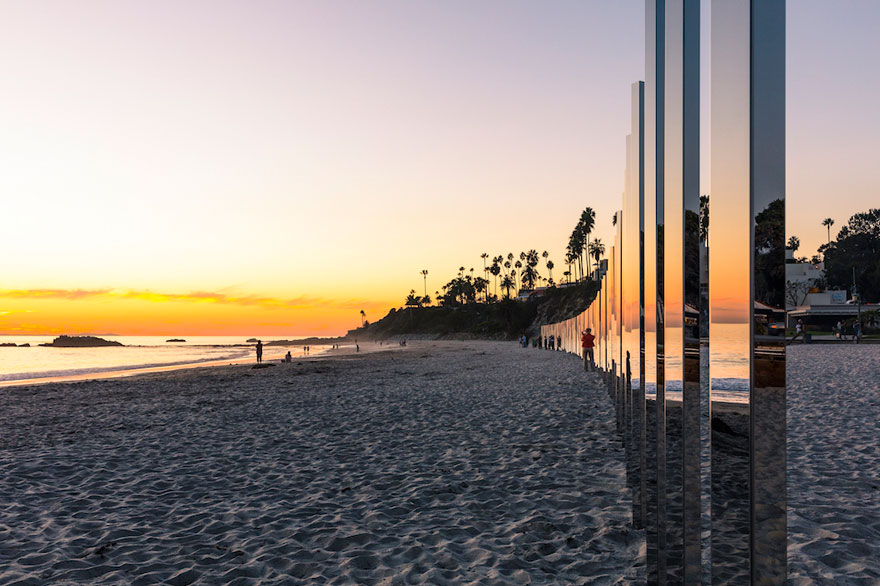 Quarter Mile Of Mirror Poles Reflect The Sunsets And The Changing Tides
