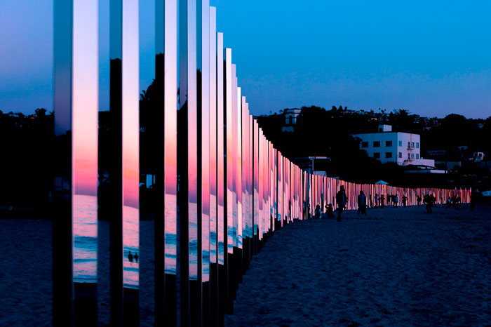 Quarter Mile Of Mirror Poles Reflect The Sunsets And The Changing Tides