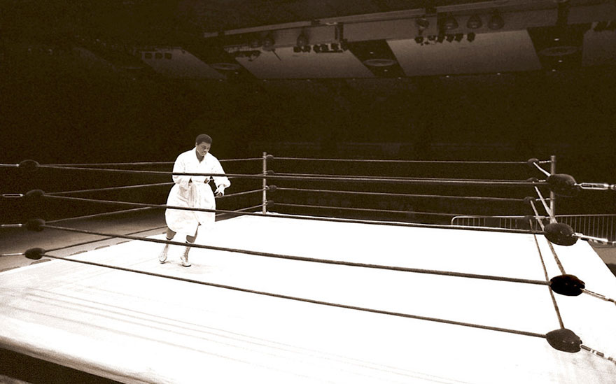 In The Hours Before His Fight With Earnie Shavers Fight, Ali Worked Alone On His Hand And Foot Speed. He’s Pictured Here In An Empty Madison Square Garden
