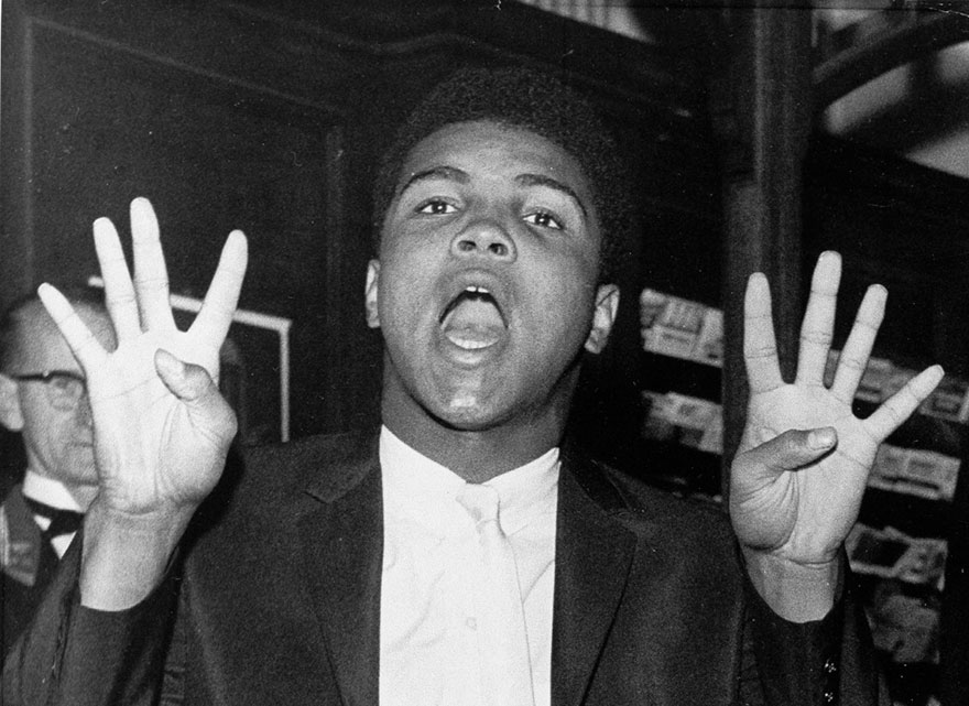 Muhammad Ali, The "Louisville Lip," Holds Up Eight Fingers In London June 19, 1963 As He Predicts The Number Of Rounds It Will Take Him To Knock Out Sonny Liston If He Should Get A Chance At The World Heavyweight Championship. Ali Had Predicted An End To His Fight With British Heavyweight Champion Henry Cooper In Five Rounds And That's Just What Happened June 18 In London's Wembley Stadium. Ali Won On A Technical Knockout In The Fifth Round