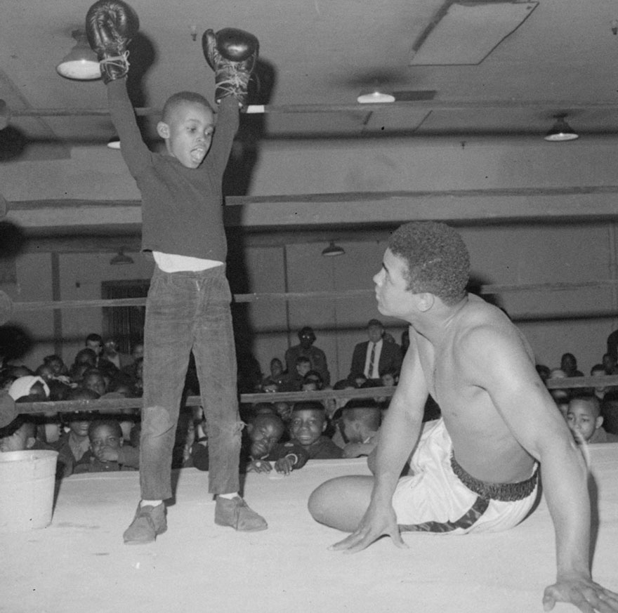 Keith Green, 9-Year-Old Is Shown Striking A Victorious Pose After "Flooring" Muhammad Ali At Madison Square Garden In New York, March 14, 1967