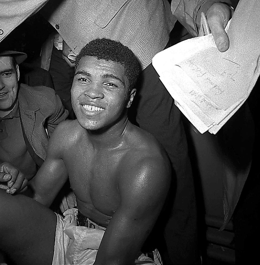 Cassius Clay Faces Newsmen In The Dressing Room At Madison Square Garden, In New York, Night Of March 13, 1963 After Winning Unanimous Decision Over Doug Jones In 10-Round Bout