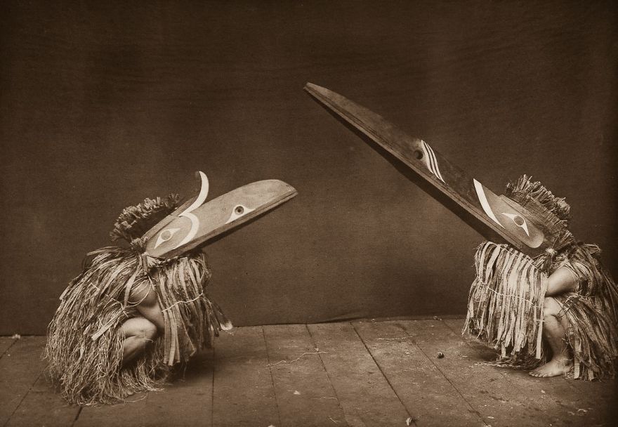 Nakoaktok Dancers Wear Hamatsa Masks In A Ritual, 1914