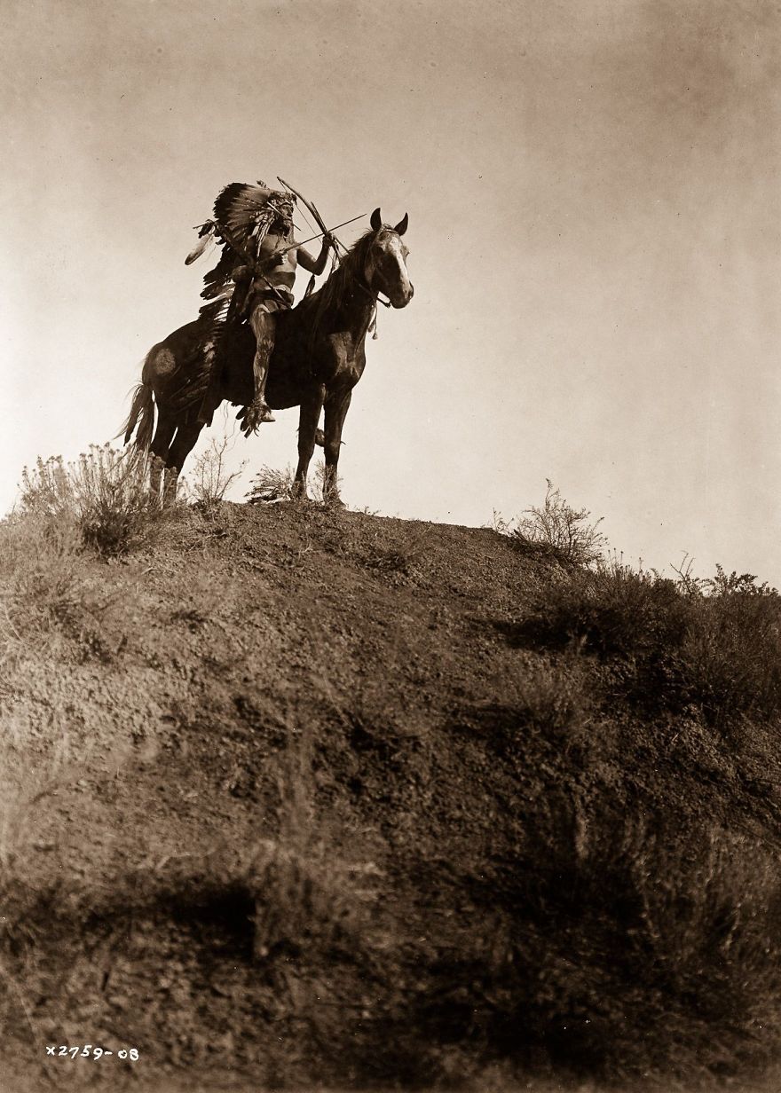 An Apsaroke Man On Horseback, 1908