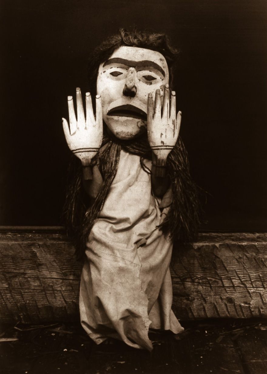 A Kwakiutl Person Dressed As A Forest Spirit, Nuhlimkilaka, ("bringer Of Confusion"), 1914