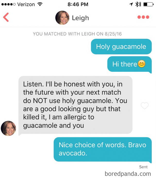 people flirting using avocado pun 