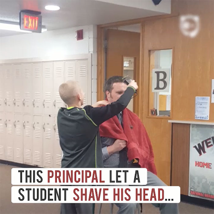 Principal Lets A Bullied Student Shave His Head To Teach A Valuable Lesson