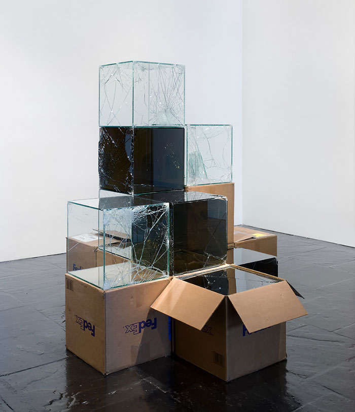 Artist Spends 9 Years Using FedEx To Ship Glass Boxes To Create Shattered Sculptures
