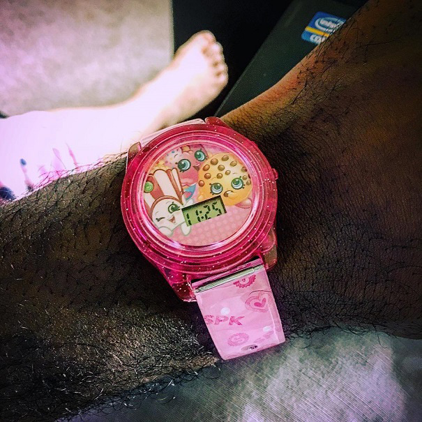 I Was "allowed" To Wear Her Shopkins Watch... Only For A Few Minutes Though, According To Her Mandate