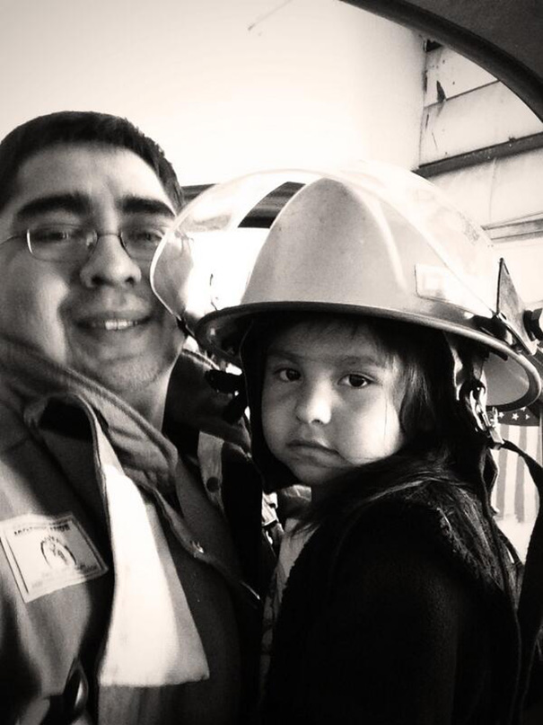 My Daughter Showed Up At The Station When We Got Back From Fire. She Got To Ride In The Truck And Turn The Siren On