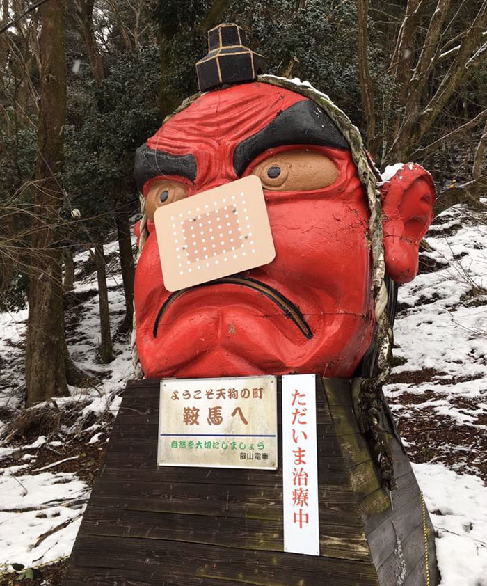 snow-broken-nose-fix-tengu-kyoto-japan-1