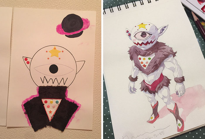 Dad Turns His Sons' Doodles Into Amazing Anime Characters