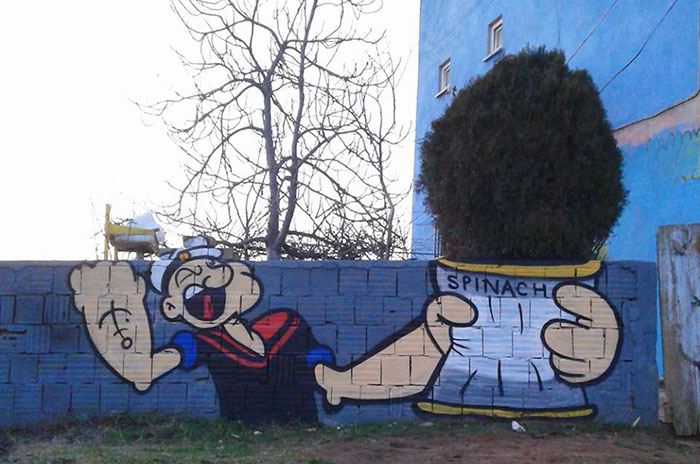 Clever Popeye Street Art In Istanbul By Semi O.K