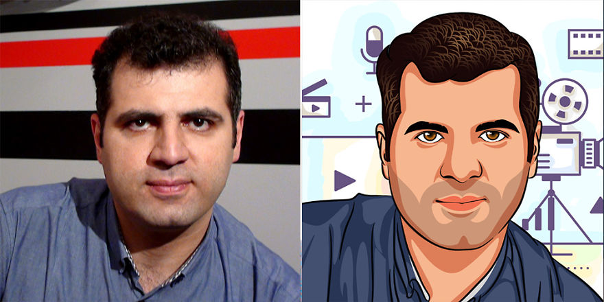 Designer Levon Gavalian Turned His Friend Photos To Cool Looking Avatars.