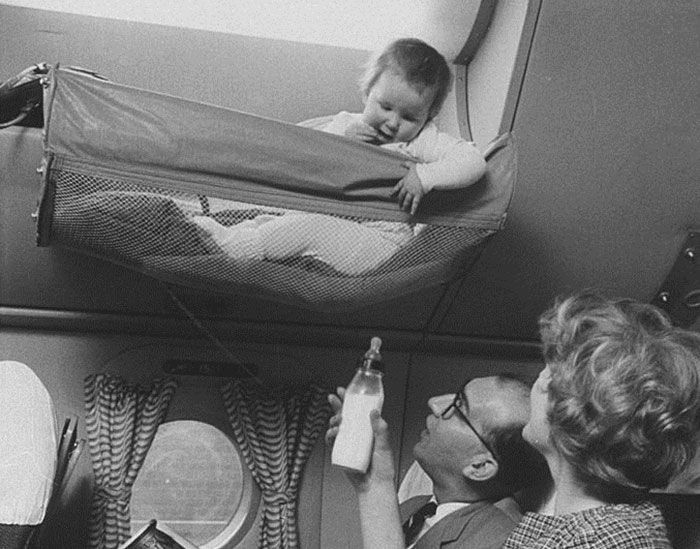 1950s Photos Reveal How Babies Traveled On Airplanes In The Past