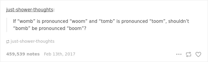English language joke about "womb"