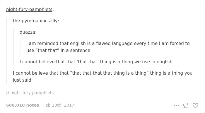 English language joke about "that"